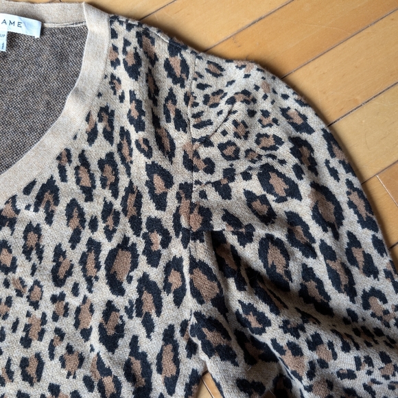FRAME Wool Blend Leopard Print Sweater - Picture 4 of 6